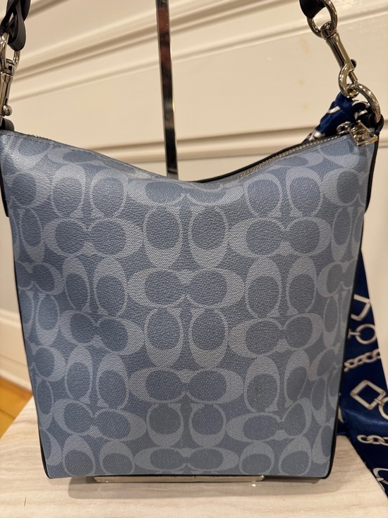 Coach Abby Duffle Blue Signature Monogram Hobo Bag - Picture 8 of 17